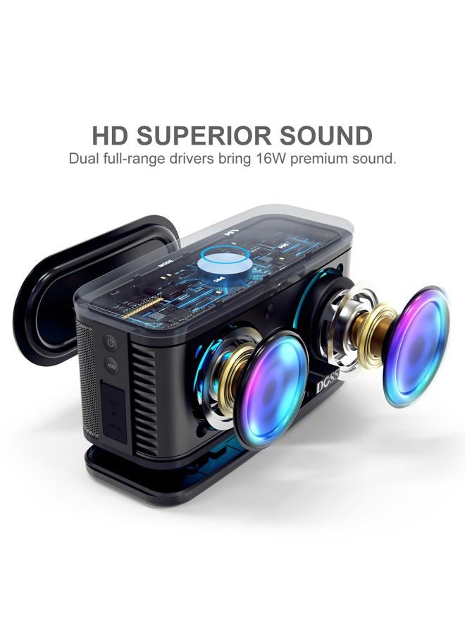DOSS SoundBox Plus Portable Speaker with HD Sound and Deep Bass, Wireless Stereo Pairing, Touch Control, Multicolor LED Lights, 20 Hours Playtime, Speaker - Image 2
